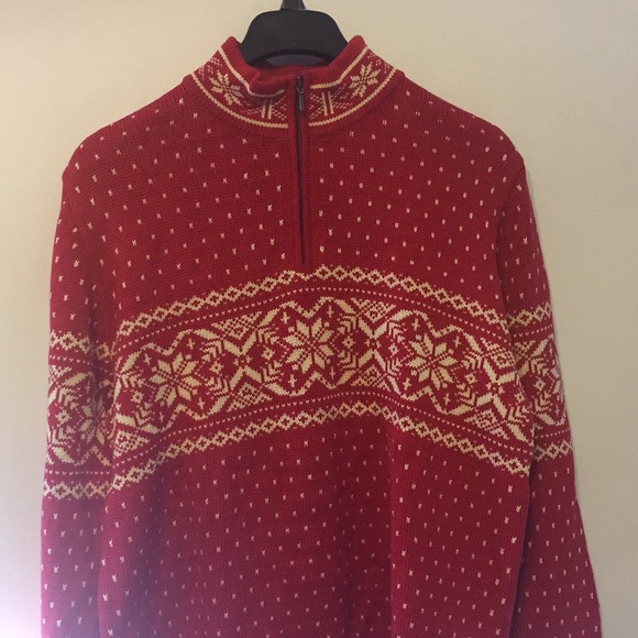 Land’ End - 100% cotton pullover,snowflake sweater - Picture 1 of 10
